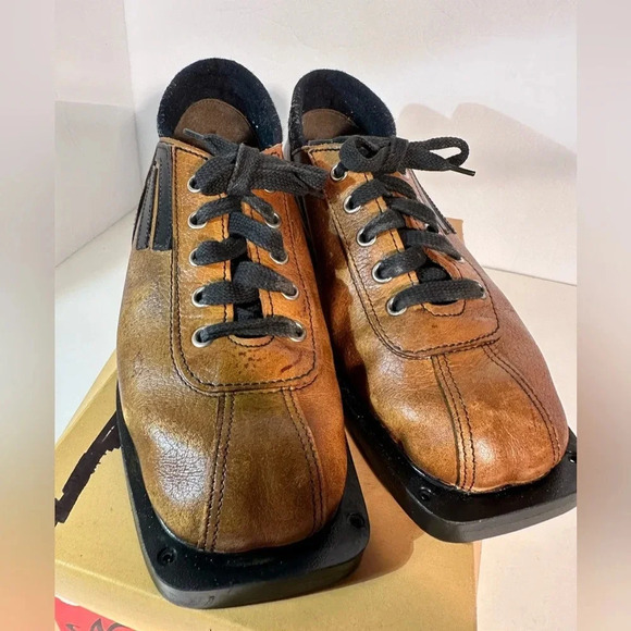 Vtg Norrona All-Leather Norway 909 Nordic Norm 3 pin Ski Shoes EU Size 38 75 MM - Picture 2 of 11